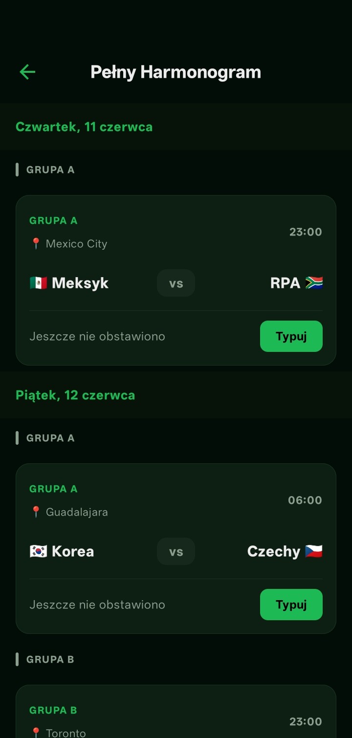 Harmonogram meczów